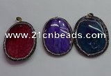 CGP1548 40*55mm - 45*60mm oval agate pendants wholesale