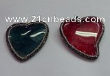 CGP1549 48*50mm - 50*55mm heart agate pendants wholesale