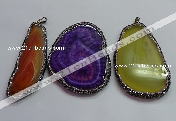 CGP1552 50*75mm - 58*100mm freeform agate pendants wholesale