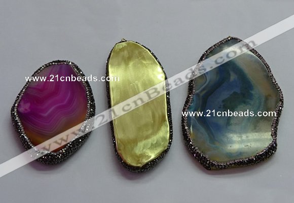 CGP1553 50*75mm - 58*100mm freeform agate pendants wholesale