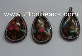 CGP1563 35*65mm - 40*55mm flat teardrop sea sediment jasper pendants