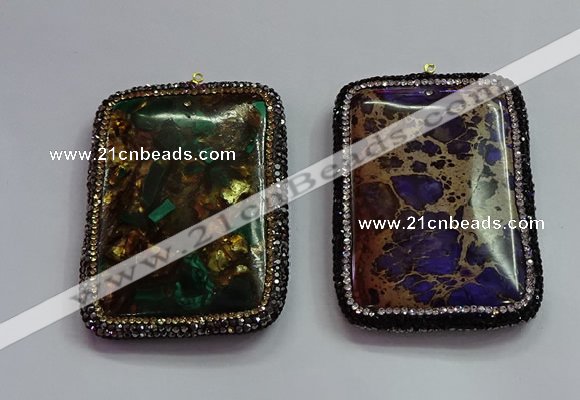 CGP1565 45*65mm rectangle sea sediment jasper pendants