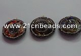 CGP1575 35mm coin sea sediment jasper pendants wholesale