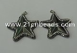 CGP158 40*40mm star hematite gemstone pendants wholesale