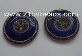 CGP1593 55mm coin lapis lazuli gemstone pendants wholesale