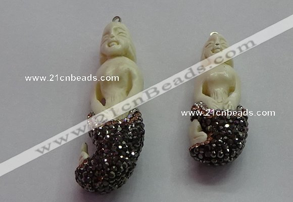 CGP1605 16*48mm - 20*60mm carved ox bone pendants wholesale