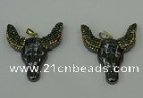 CGP162 40*50mm ox-head hematite gemstone pendants wholesale