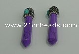 CGP170 10*55mm sticks turquoise gemstone pendants wholesale