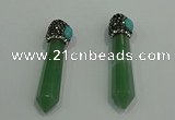 CGP188 10*55mm sticks green aventurine pendants wholesale