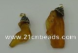 CGP200 10*30mm - 15*45mm nuggets synthetic amber pendants