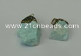 CGP202 15*25mm - 25*35mm nuggets amazonite gemstone pendants