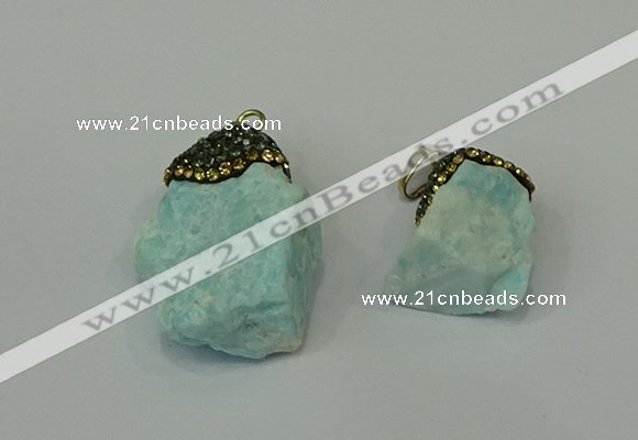 CGP202 15*25mm - 25*35mm nuggets amazonite gemstone pendants