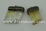 CGP217 20*30mm - 25*40mm freeform citrine gemstone pendants