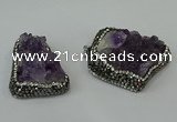 CGP219 30*40mm - 35*45mm freeform druzy amethyst pendants