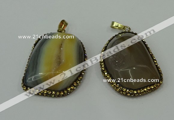 CGP223 30*40mm - 35*45mm freeform agate gemstone pendants