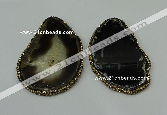 CGP225 30*50mm - 40*65mm freeform agate gemstone pendants