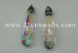 CGP230 20*80mm faceted teardrop crystal glass pendants wholesale