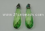 CGP237 20*80mm faceted teardrop crystal glass pendants wholesale