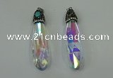 CGP240 17*70mm faceted teardrop crystal glass pendants wholesale