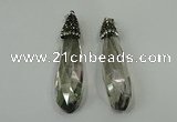 CGP241 17*70mm faceted teardrop crystal glass pendants wholesale