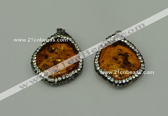 CGP275 28*32mm - 30*35mm freeform synthetic amber pendants
