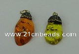 CGP278 20*35mm - 22*40mm freeform synthetic amber pendants