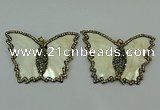 CGP297 45*65mm butterfly pearl shell pendants wholesale