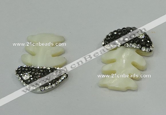 CGP299 22*30mm fishbone pearl shell pendants wholesale