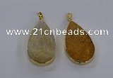 CGP3016 28*50mm flat teardrop fossil coral pendants wholesale