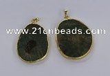 CGP3018 30*40mm - 40*45mm freeform green tourmaline pendants