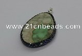 CGP3027 35*50mm - 40*65mm freeform green apple jasper pendants