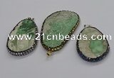CGP3028 35*50mm - 40*65mm freeform green apple jasper pendants