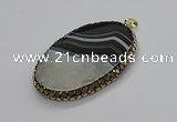 CGP3041 45*65mm - 45*70mm oval druzy agate pendants