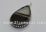 CGP3045 30*45mm - 35*60mm flat teardrop druzy agate pendants