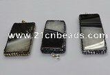 CGP3053 30*65mm - 35*75mm rectangle druzy agate pendants