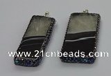 CGP3057 20*60mm - 30*65mm rectangle druzy agate pendants