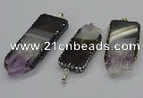 CGP3078 25*50mm - 30*65mm freeform druzy amethyst pendants