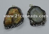 CGP3082 40*50mm - 45*55mm freeform druzy agate pendants