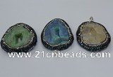 CGP3084 40*50mm - 45*55mm freeform druzy agate pendants