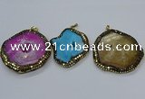 CGP3087 40*50mm - 50*65mm freeform druzy agate pendants
