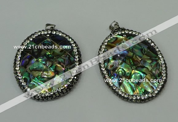 CGP309 35*45mm oval abalone shell pendants wholesale