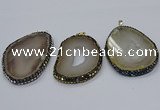 CGP3090 40*50mm - 50*60mm freeform druzy agate pendants