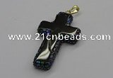 CGP3097 35*55mm cross agate gemstone pendants wholesale