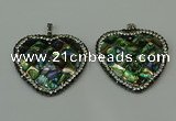 CGP310 40*40mm heart abalone shell pendants wholesale