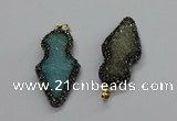 CGP3107 22*50mm arrowhead druzy agate pendants wholesale