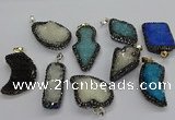 CGP3110 20*30mm - 30*45mm freeform druzy agate pendants