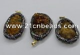 CGP3127 30*50mm - 35*55mm freeform druzy agate pendants