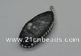 CGP3130 25*50mm - 25*55mm oval druzy agate pendants wholesale