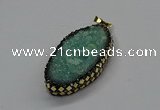 CGP3132 25*50mm - 25*55mm oval druzy agate pendants wholesale