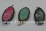 CGP3133 25*50mm - 25*55mm oval druzy agate pendants wholesale